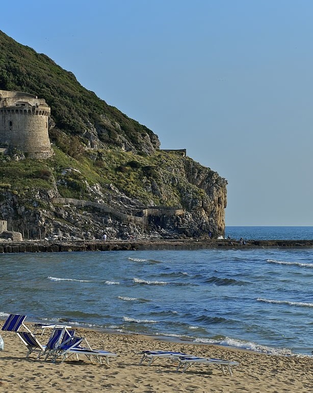Sabaudia's beach during summer. Torre Paola Sabaudia